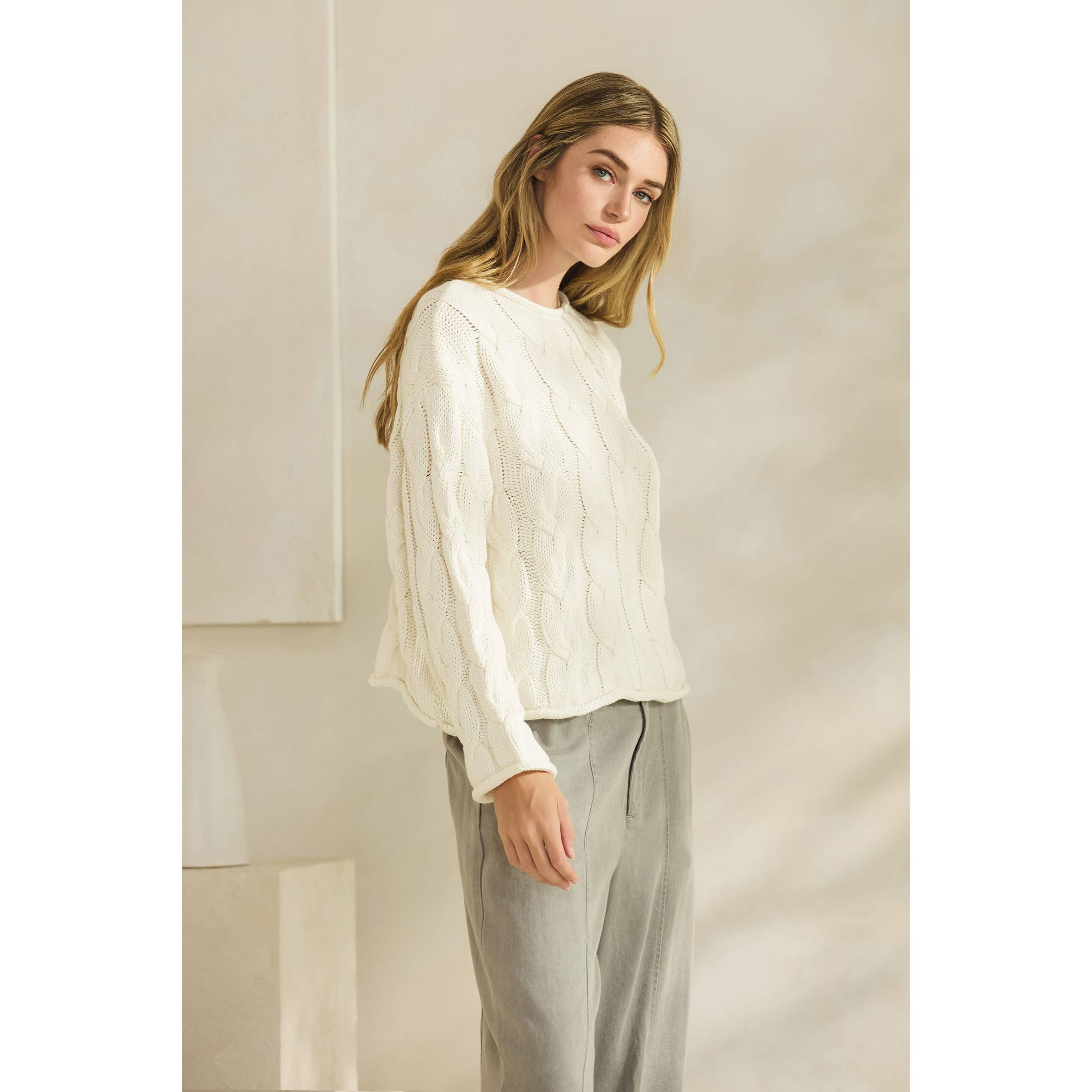 Honey Mango - Wholesale Knit Sweater - Women's - Cable knit sweater6