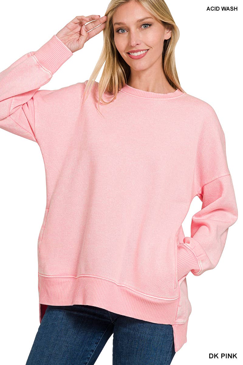 42POPS - Wholesale Sweatshirt - Women's - ',,, Fleece Hi Low Hem Pullover With Pockets2