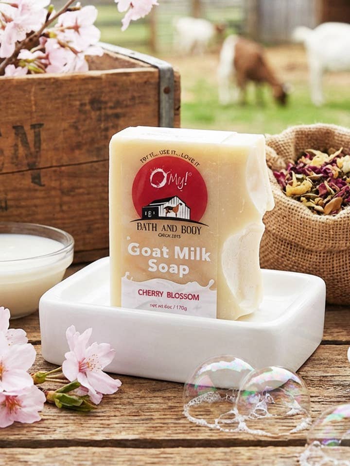 O mai ! Savon au lait de chèvre 6 oz | Fabriqué avec du lait de chèvre frais de la ferme | Sans parabens et plus | Fabriqué à la main aux États-Unis pour la vente par O My! Bath and Body
