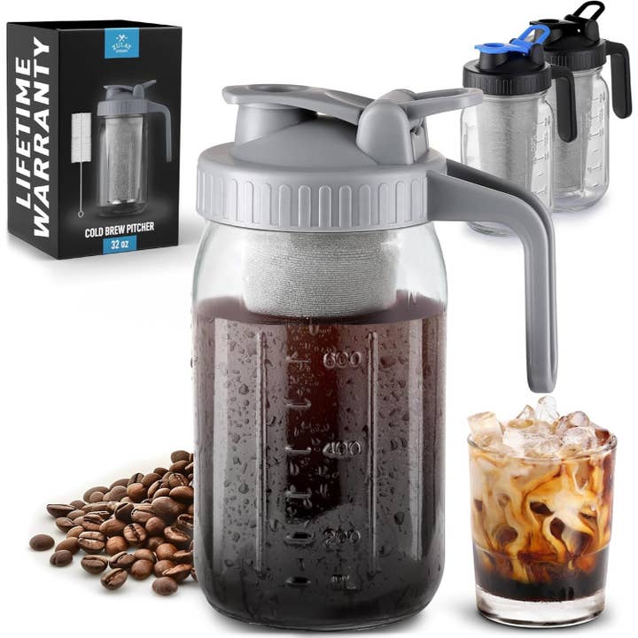 Zulay Kitchen - Wholesale Coffee machine - Premium Cold Brew Coffee Maker - 32oz Mason Jar Pitcher1
