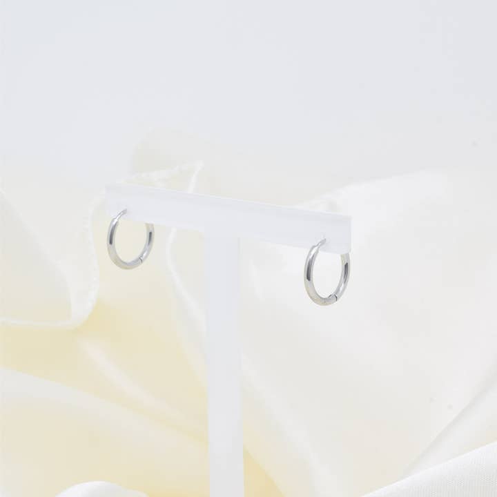 Kapyco - Wholesale Dangle Earrings - Mini steel hoop earrings - BO1002275