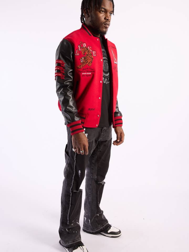 LEFT POINT – Casaco de equipa universitária/basebol - Homem por atacado – CASACOS UNIVERSITÁRIOS TIGRE9