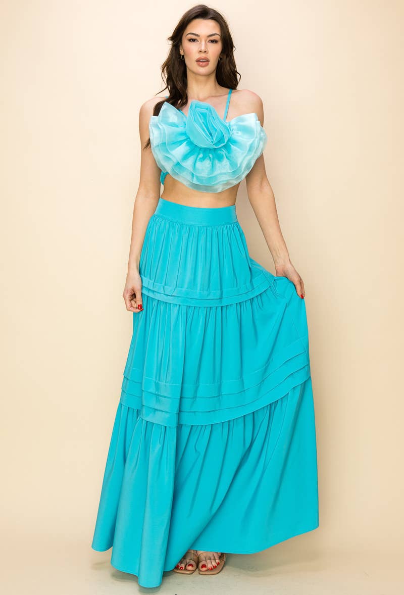 QMP Moda - Wholesale Blouse - Women's - FLOWER TOP WITH ELASTIC BACK AND ZIPPER1