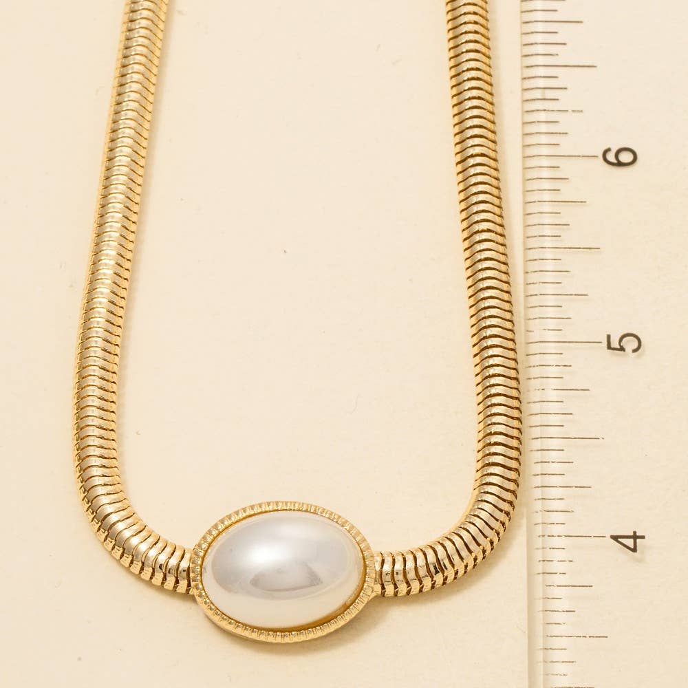 Anarchy Street - Wholesale Link & Chain Necklace - Oval Pendant Metallic Flexible Snake Chain Necklace3