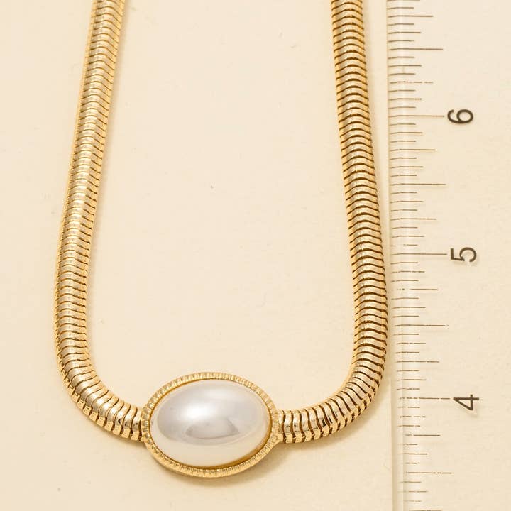 Anarchy Street - Wholesale Link & Chain Necklace - Oval Pendant Metallic Flexible Snake Chain Necklace3