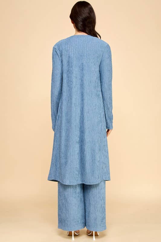 MIO WHOLESALE - Wholesale Top & Pant Set (NOT Loungewear) - Women's - HK3PCS-SET CRINKLE CARDIGAN 3-PIECE SET14