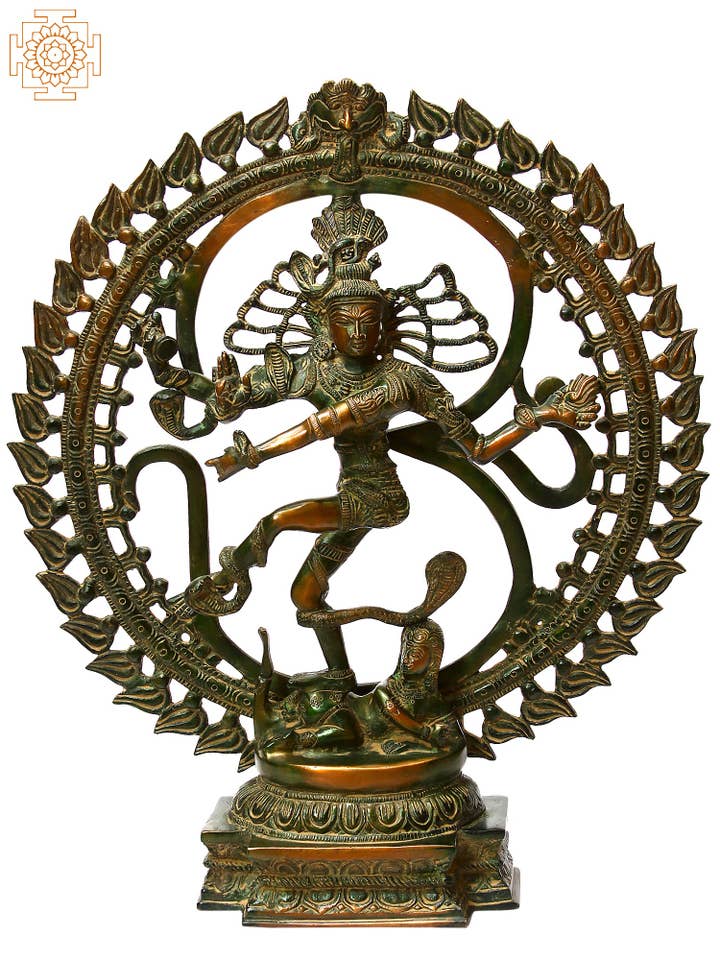 19" Nataraja in OM (AUM) In Brass | Handmade for wholesale by Exotic India Art