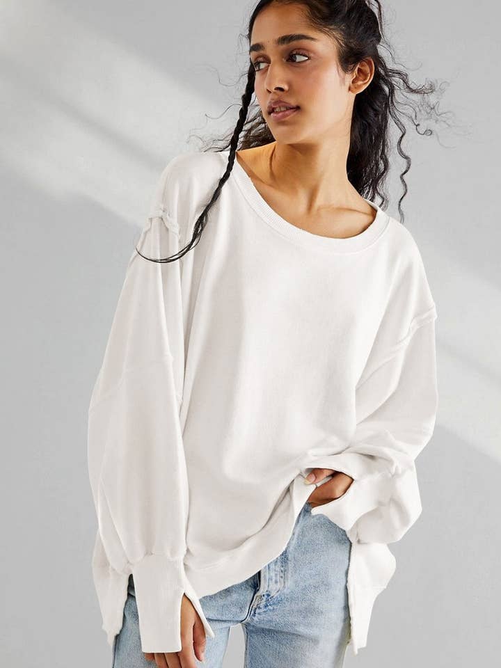 Lily Clothing - Wholesale Hoodie - Women's - CREWNECK LONGSLEEVED SPORTS LOOSE HOODIE_CWOHOL0512