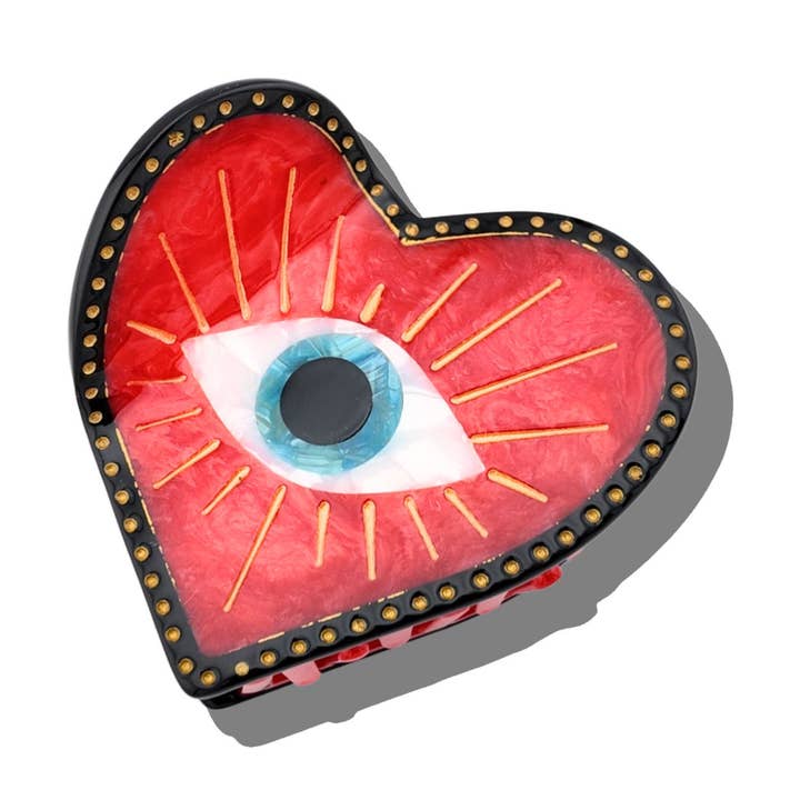 Solar Eclipse - Wholesale Hair Clip - Women's - Hand-painted Lucky Eye Heart Hair Claw Clip | Eco-Friendly0