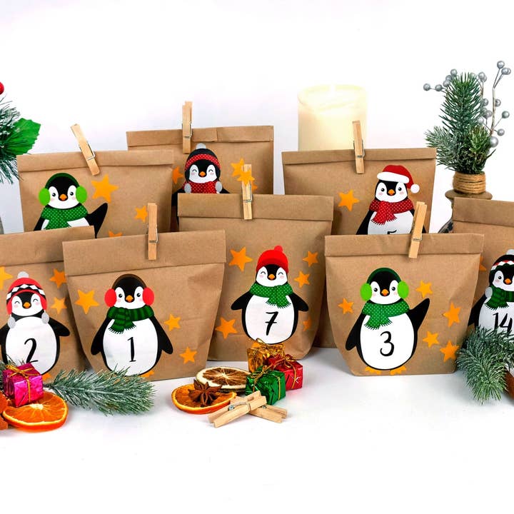 Papierdrachen – Großhandel Adventskalender – Adv Motiv - Pinguin Kalender