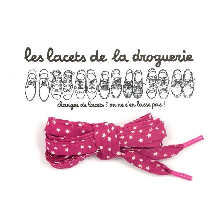 LA DROGUERIE - Wholesale Shoelaces – Women’s - Flat laces 105 cm "Milky Way" petunia0
