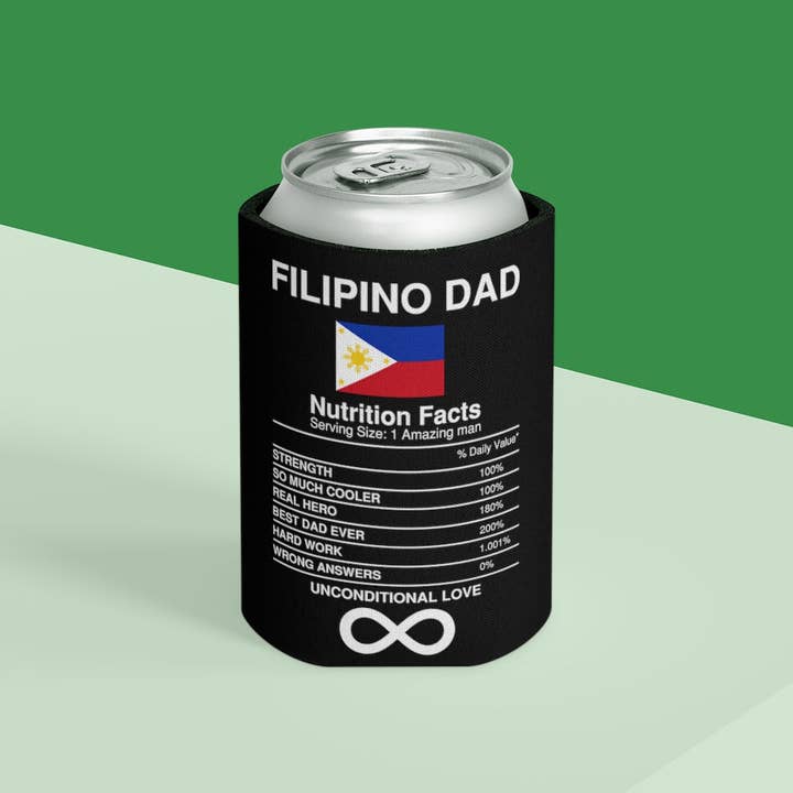 Teegarb LLC - Wholesale Drink huggers & koozies - Beer Can Cooler Sleeve Humorous Filipino Nutrition Facts Enthusiasts Illustration Hilarious Father's day Asian Cuisines Sayings16