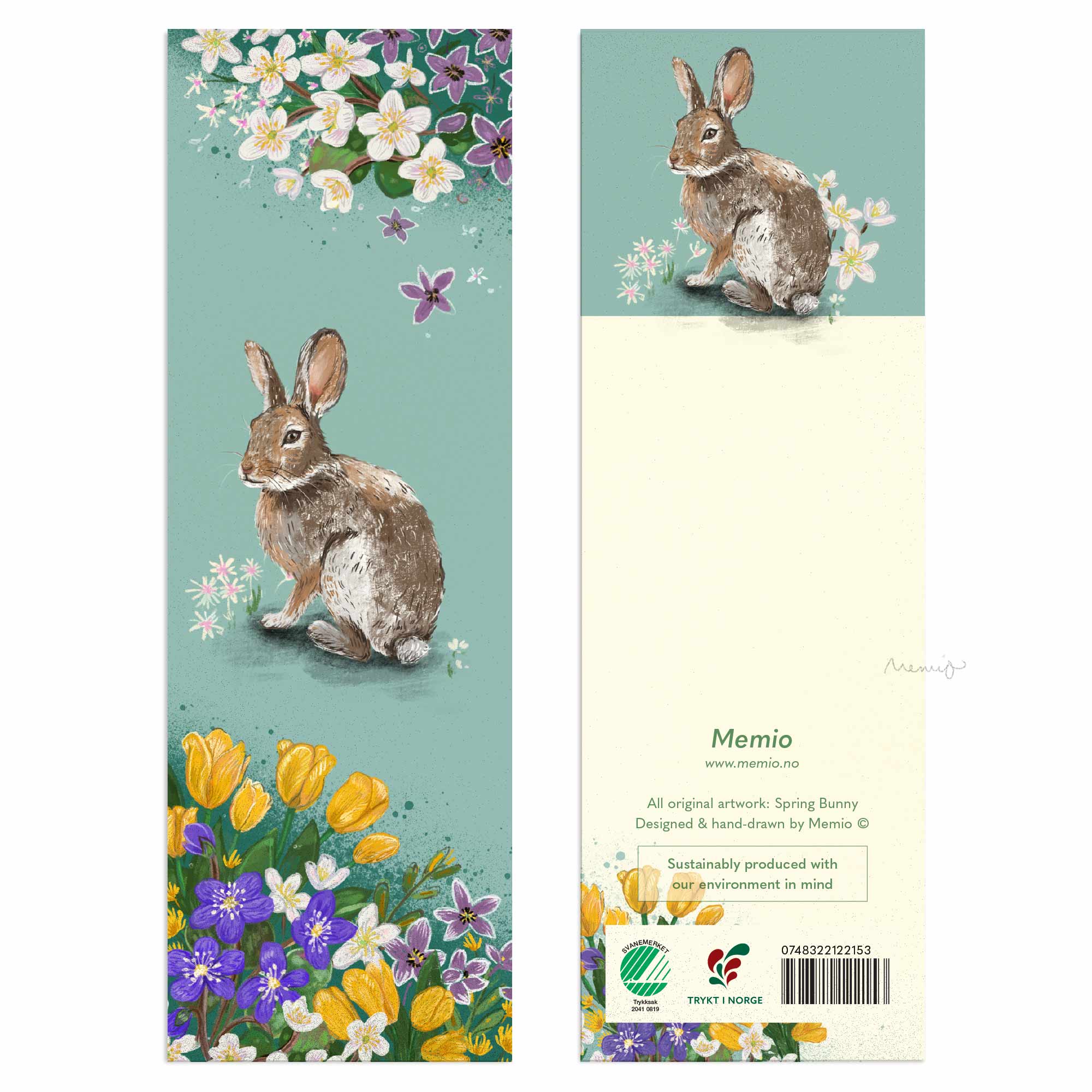 Memio Illustrated Designs - Wholesale Bookmark - Spring Bunny Bookmark0