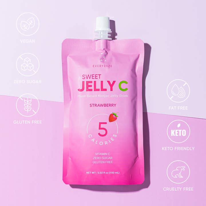 EVERYDAZE - Wholesale Oral Supplement/Vitamin - Sweet Jelly C Konjac Jelly - Strawberry - Box of 10 Packs