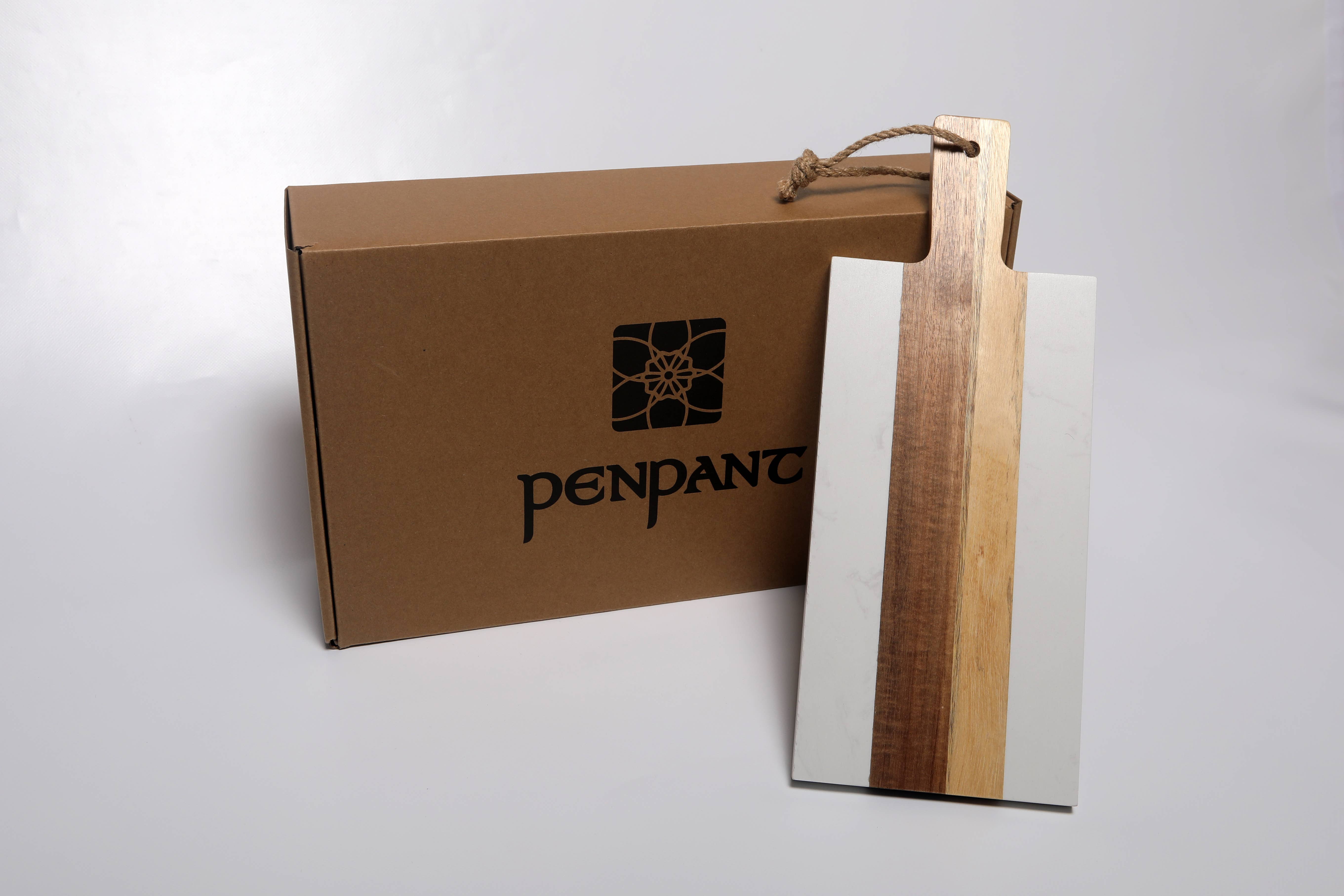 Express Lite T/A PenPant - Wholesale Cheese Board - Marble and Acacia Wood Paddle Serving or Cheese Board3