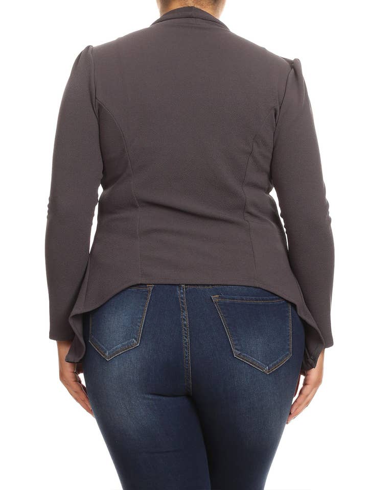 MOA COLLECTION – Blazer - Mulher por atacado – Jaqueta feminina sólida de mangas compridas para escritório7