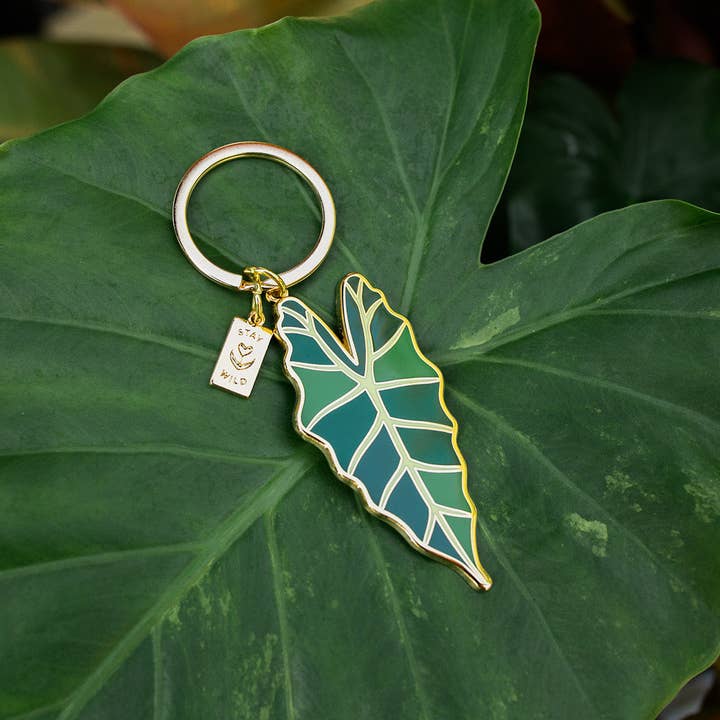 Wildship Studio - Vente Porte-clés – femme - Porte-clés Feuille de Jungle Restez Sauvage3