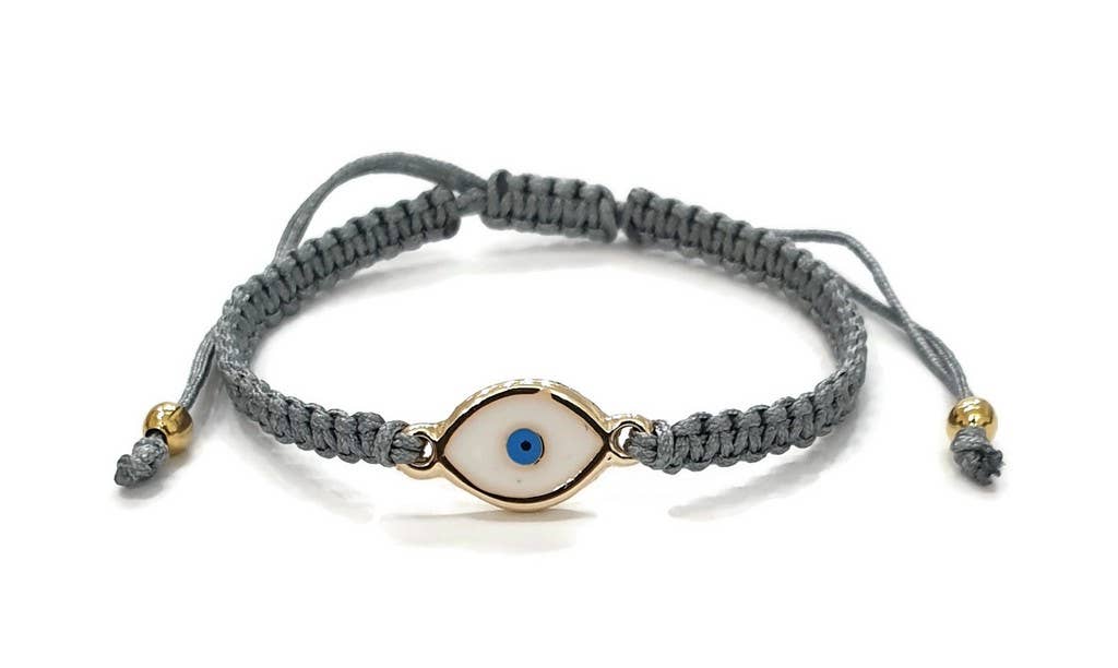 Loli - Vendita all'ingrosso Braccialetto con ciondolo/pendente - Bracciale Macrome EvilEyeOvale Malocchio Smalto2