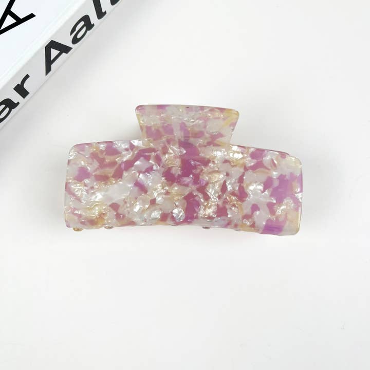 TheDivaSoap - Wholesale Hair Clip - Women's - Acetate Colored Square Hair Clip Simple Claw Clips