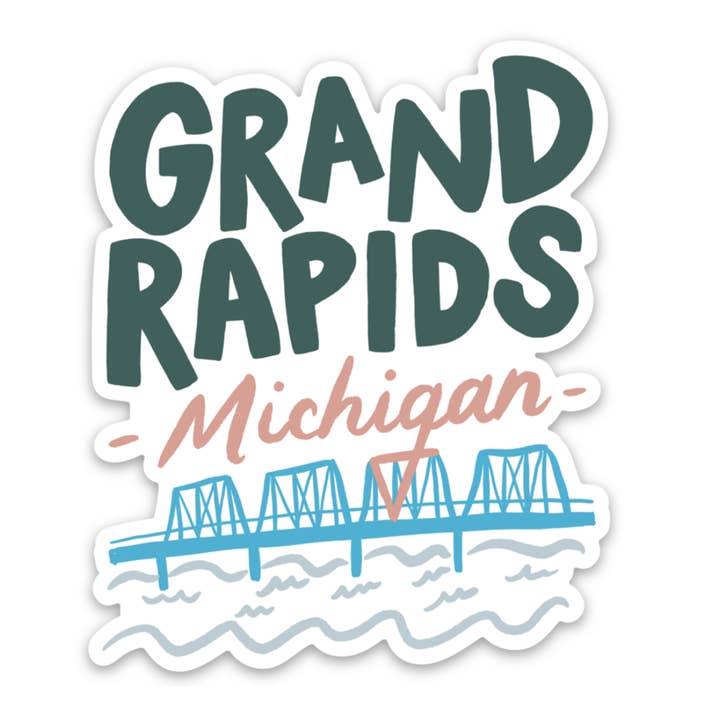 Autocollant en vinyle Grand Rapids Michigan pour la vente par Abbie Ren Illustration