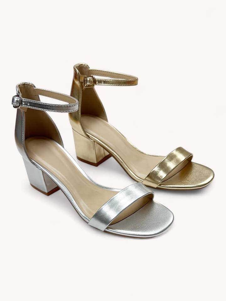 ANKLE STRAP LOW BLOCK HEEL SANDALS for wholesale by Oliccui