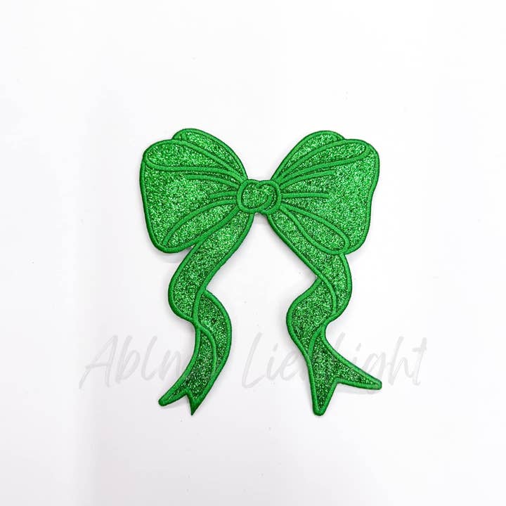 ABLNco - Wholesale Patch - Side Bows Glitter Embroidery Patch - Single4