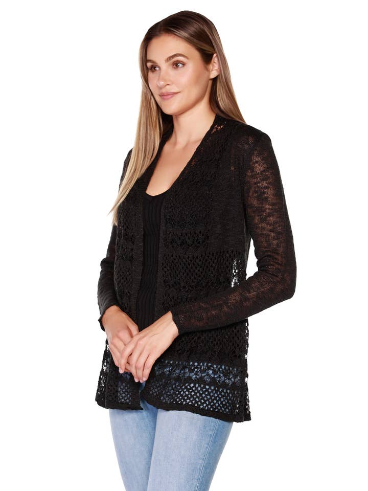 Belldini - Wholesale Cardigan - Women's - Women's Long Sleeve Crochet Knit Swing Cardigan27