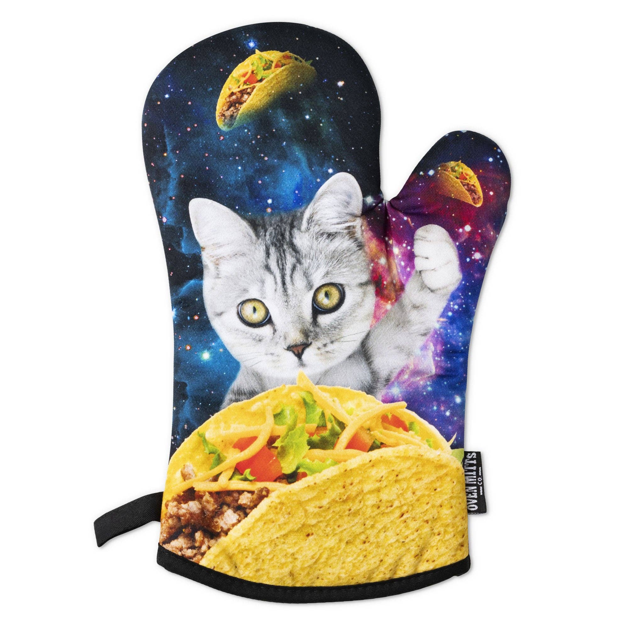Zapps Clothing - Vente Gants de cuisine/maniques - Ensemble maniques et gant de cuisine Galaxy Taco Cat1