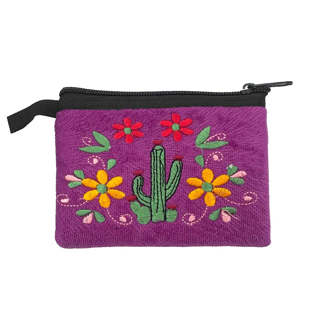 Pichincha - Wholesale Coin Purse - Women's - Embroidered Desert Cactus Ecuadorian Coin Purse Pouch4
