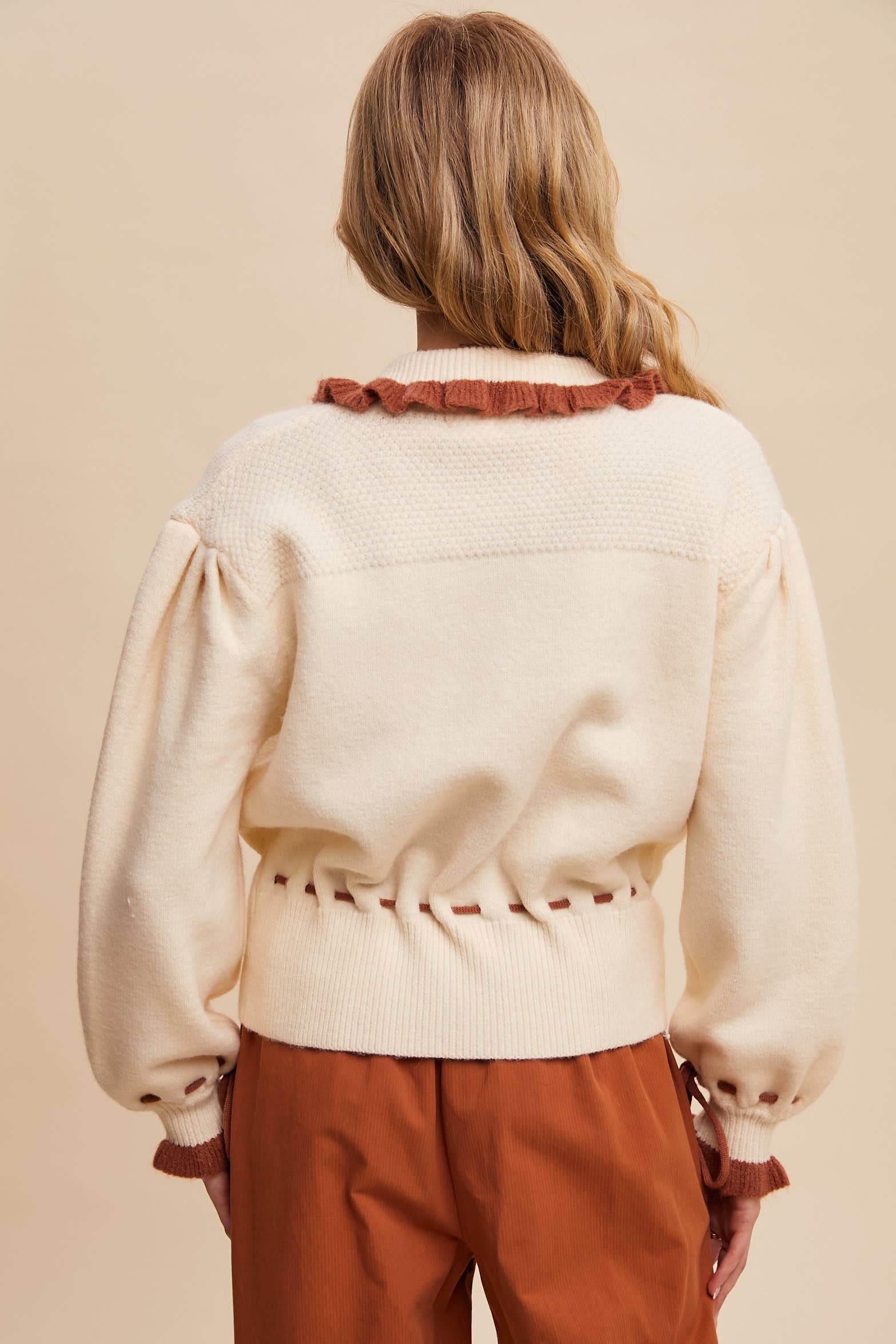 Listicle - Wholesale Cardigan - Women's - Floral Embroidered Knit Cardigan Sweater20