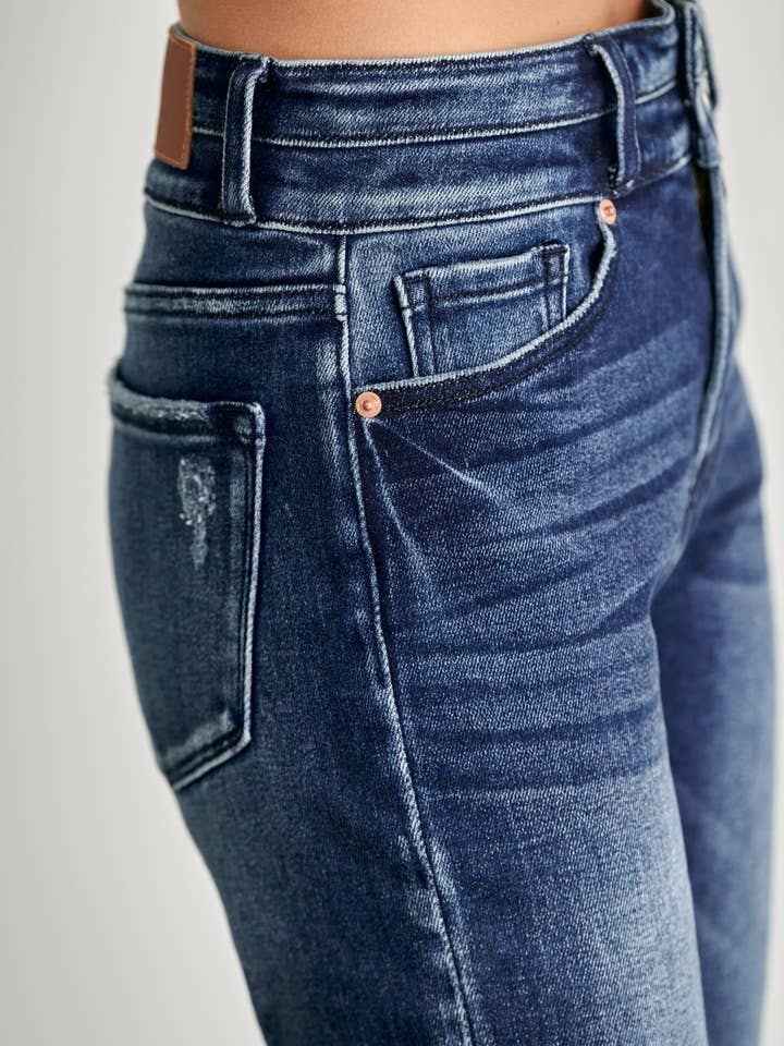 ARTEMIS VINTAGE - Wholesale Jeans - Women's - HIGH RISE DOUBLE WAIST BAND STRAIGHT RAW HEM JEANS