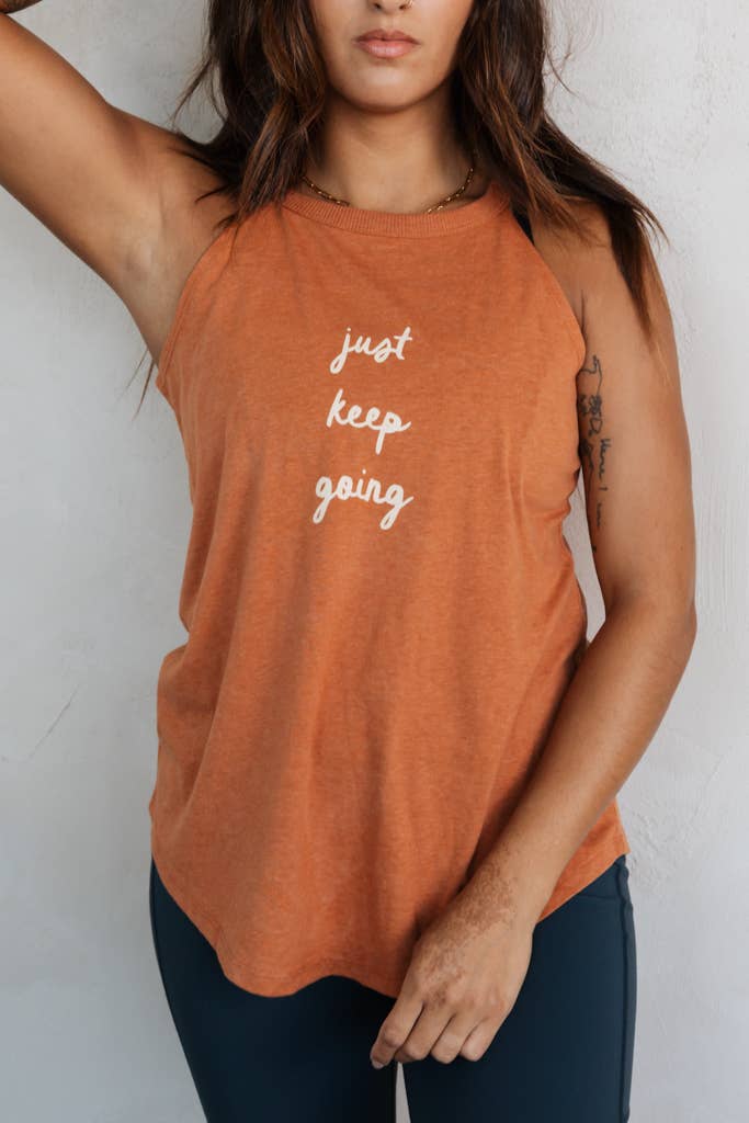 Crowned Free - Vente Haut de sport – femme - Débardeur Actif Just Keep Going - Rouille0