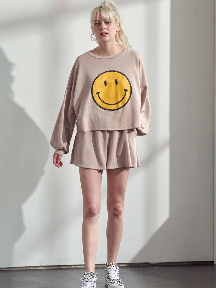 JADE BY JANE - Wholesale Loungeset - Dames - SET KORTE BROEKEN MET SMILE-PRINT3