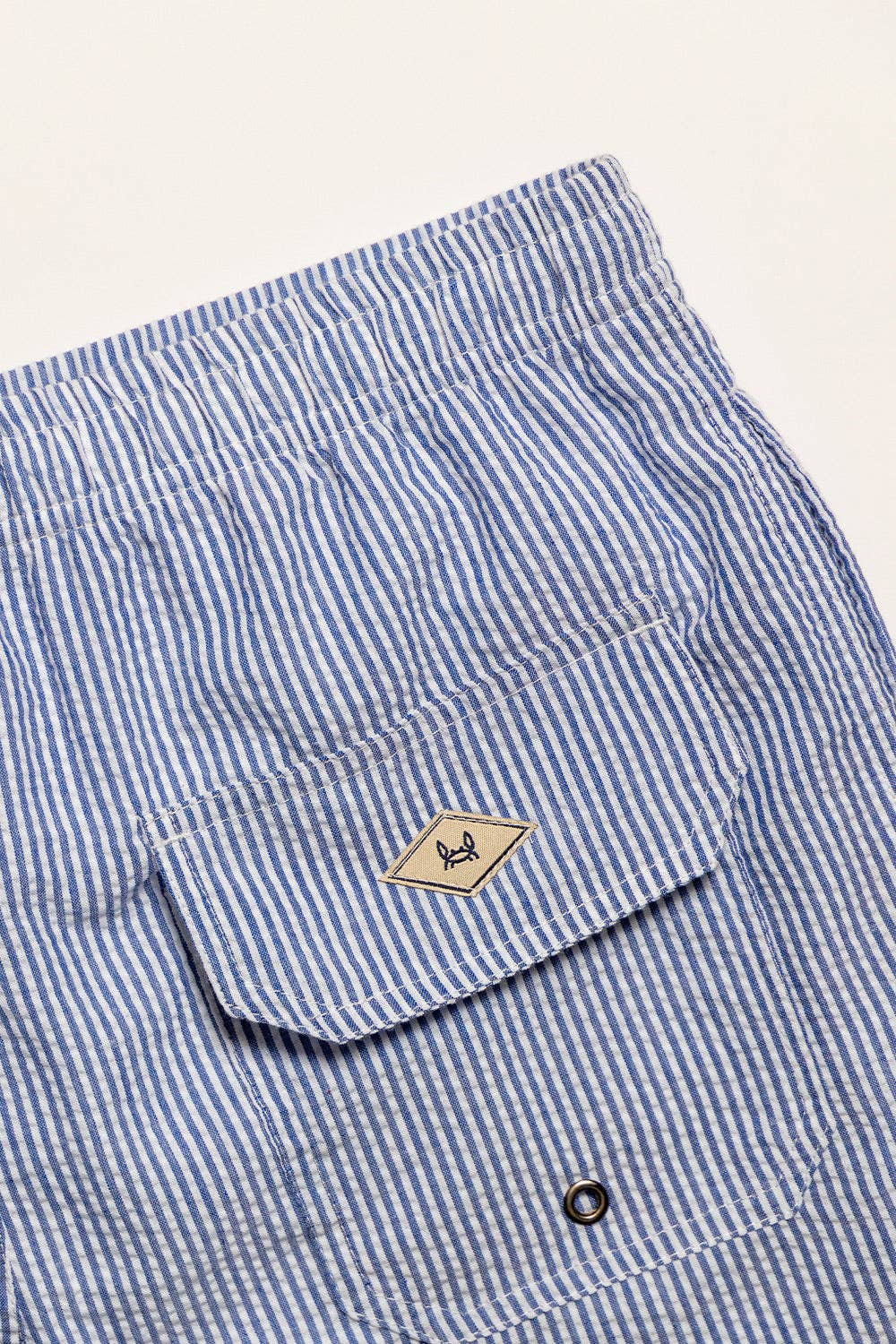 Custi Mikelo: Men's Clothing & Christmas Gifts - Wholesale Swim Shorts - Men's - Navy Seersucker Swimsuit4