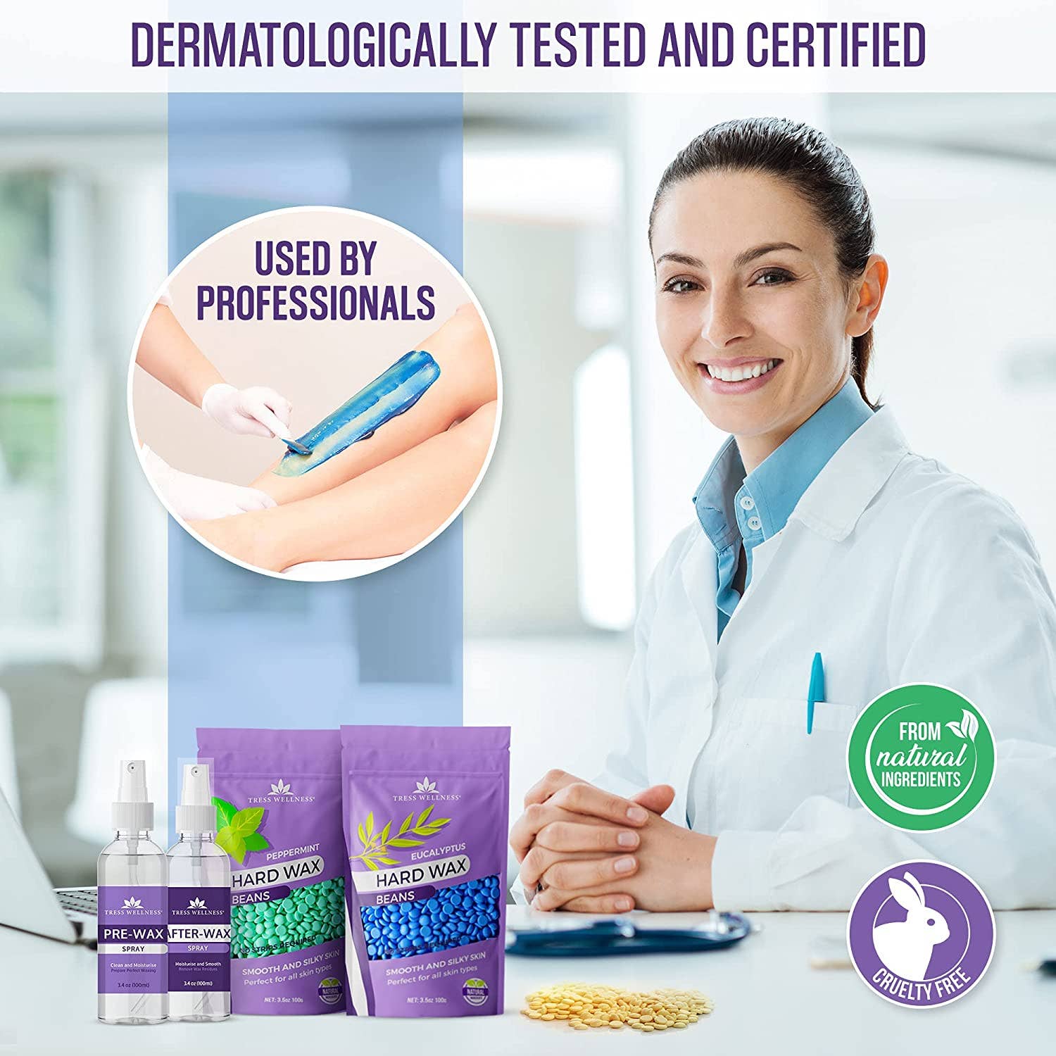 TressWellness - Vente Chauffe-cire - Tress Wellness Kit de cire avec chauffe-cire numérique pour épilation facile2