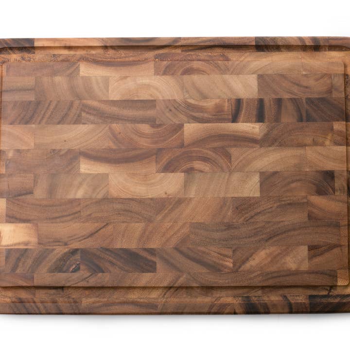 Ironwood Large End Grain Board, Acacia, 14" x 20" x 1.5" for wholesale by Fox Run Brands