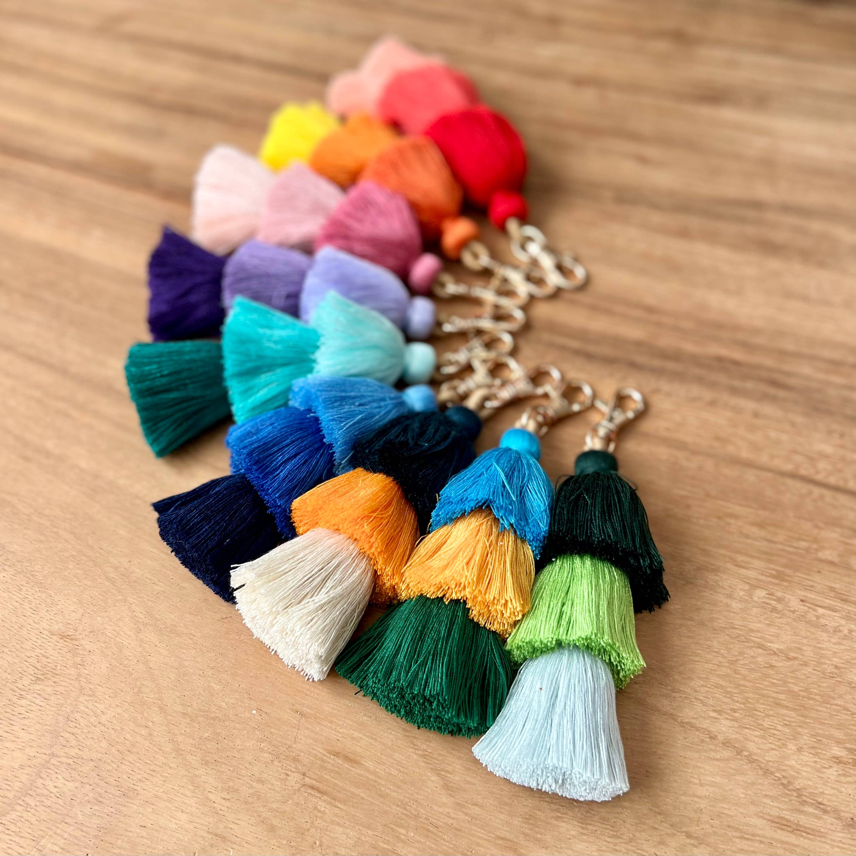 Palmy Pineapple - Wholesale Keychain - Women's - 3 Tiered Large Ombre Tassel with Clasp22