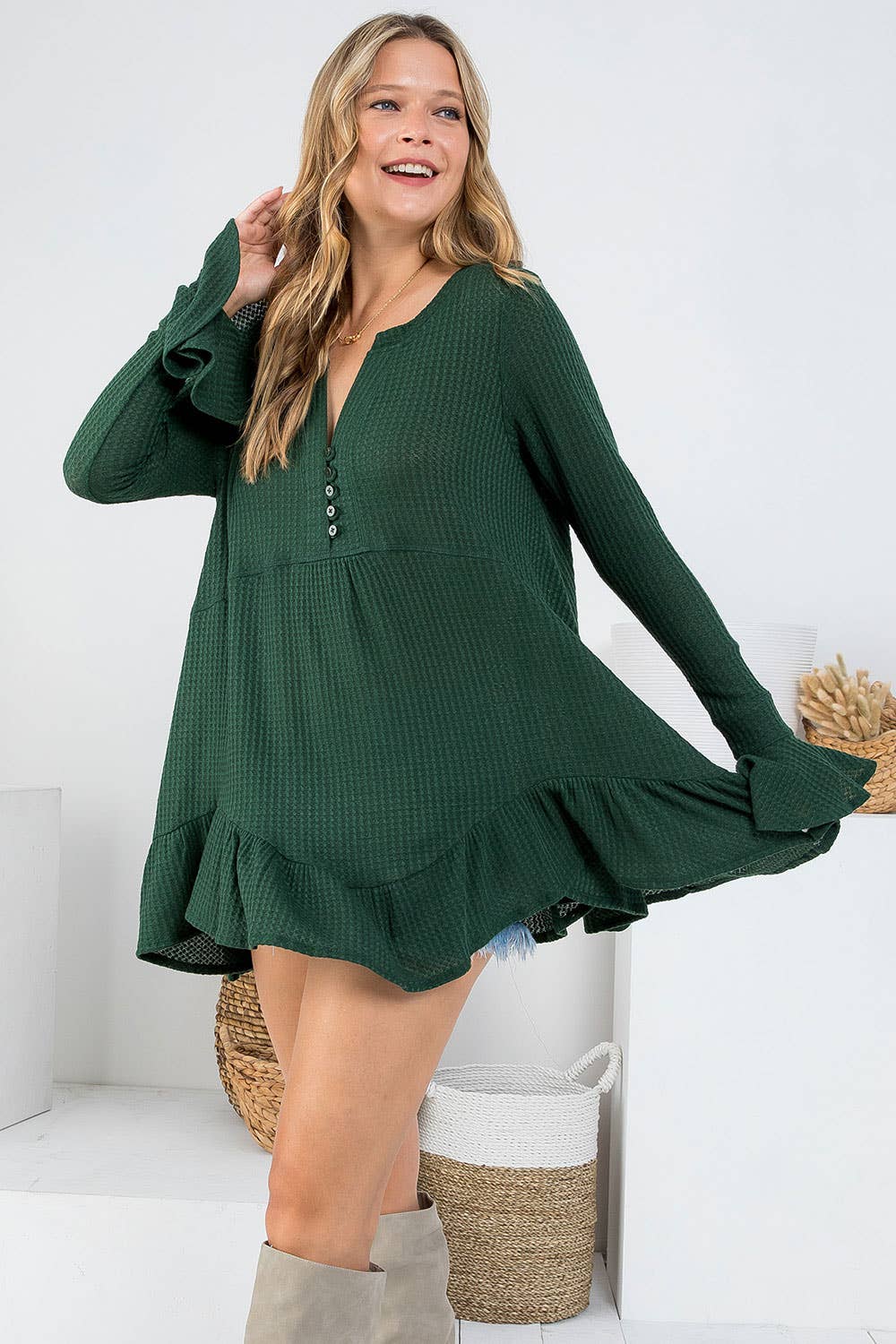 Sweet Lovely by Jen - Wholesale Tunic - Women's - SW275 - Waffle Knit Flare Top5