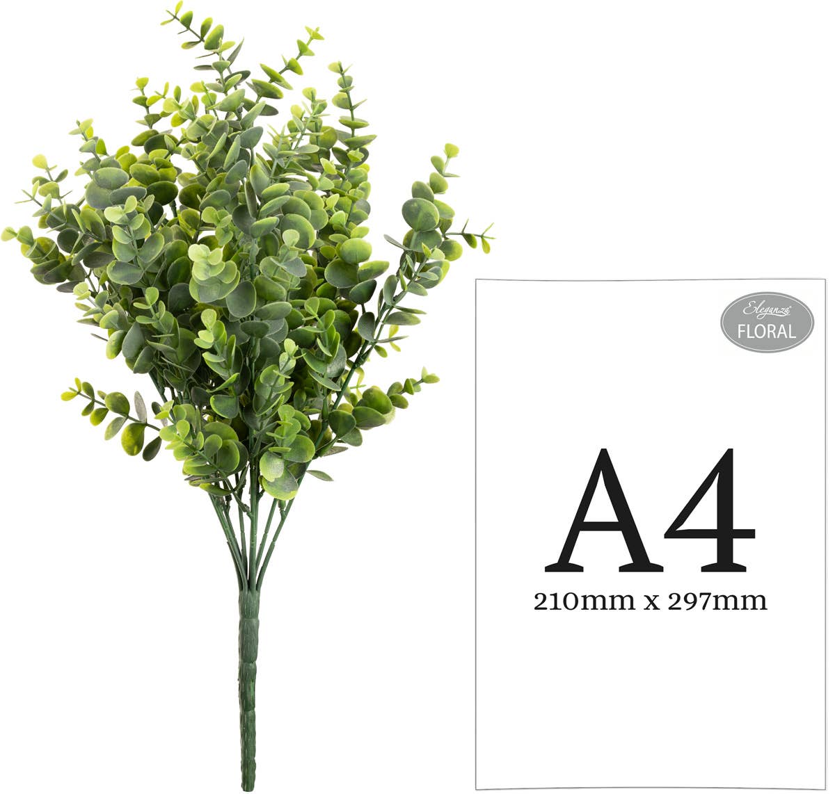 Eleganza Floral – wholesale Artificial flowers – Plastic Eucalyptus Bush Large x 9 Olive Green1