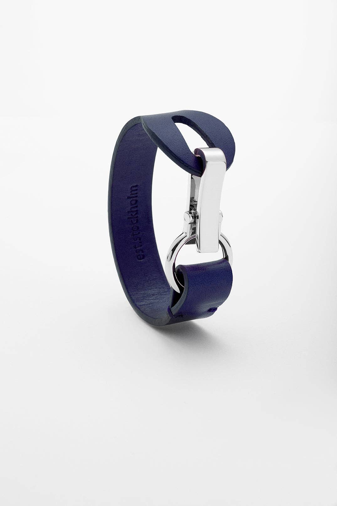 REMOVED BRAND - Wholesale Bangle Bracelet - Siv leather bracelet - Indalco blue (Silver)
