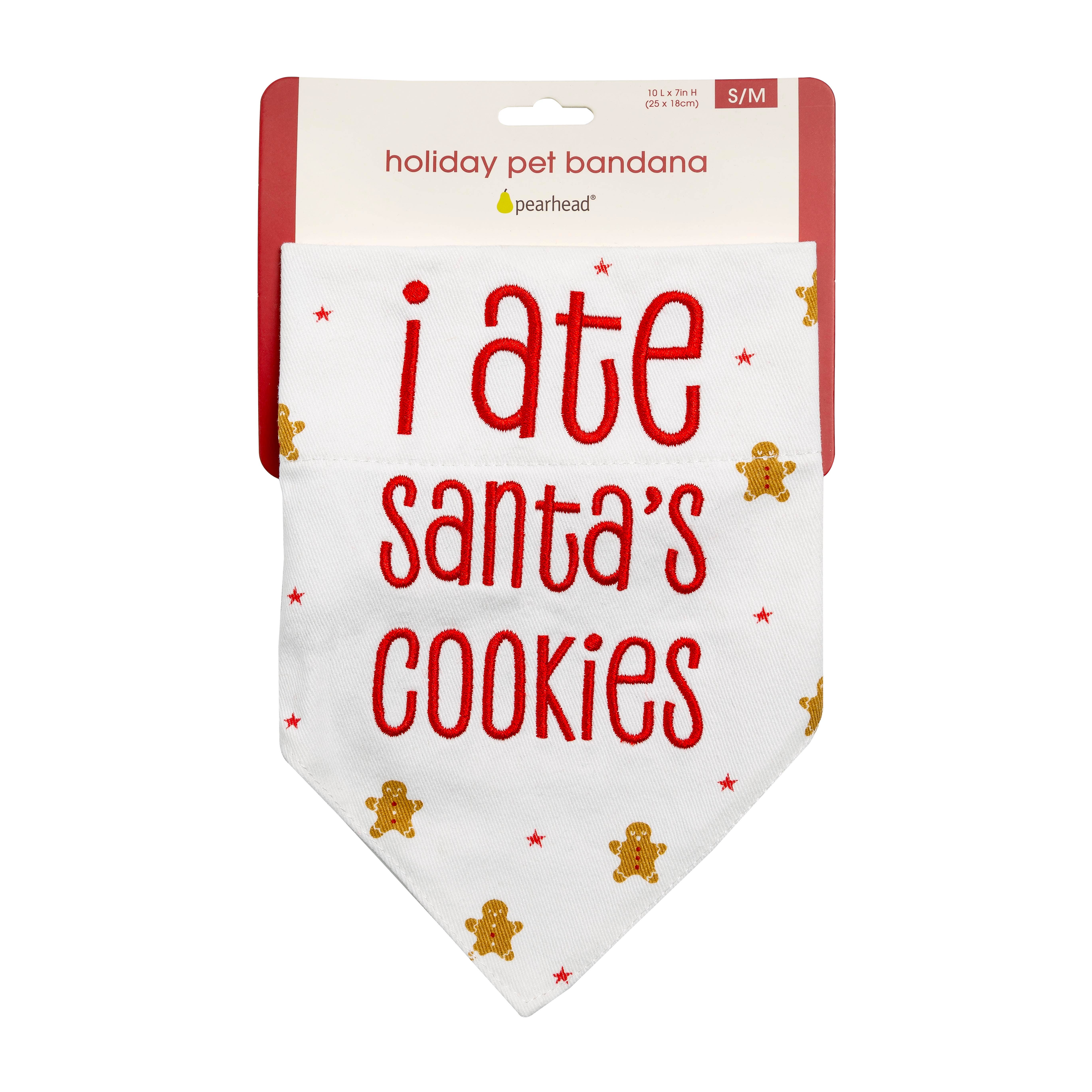 Pearhead - Vente Bandana – chien - Bandana de Noël pour chien I Ate Santa's Cookies, S/M6