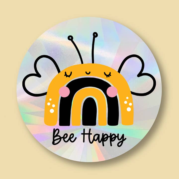 Bee Happy Suncatcher Window Sticker for wholesale by Pineberry Paper