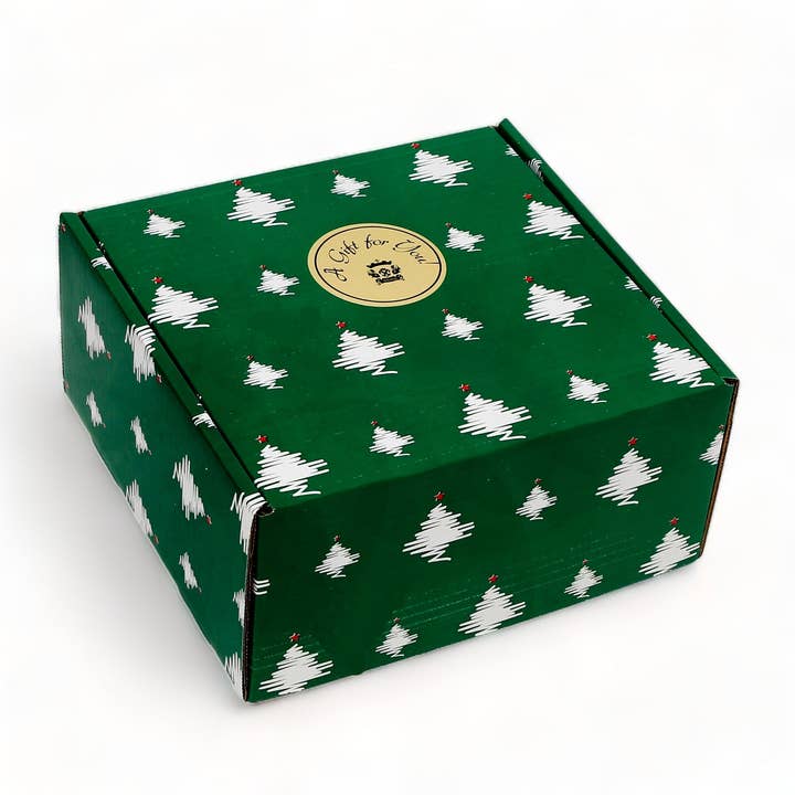 Artistica - Deruta of Italy - Wholesale Jar/Filled Candle - GIFT BOX CHRISTMAS: Green Gift Box with Murano Glass Candles LG. 14 Oz(Set of 2 pcs)