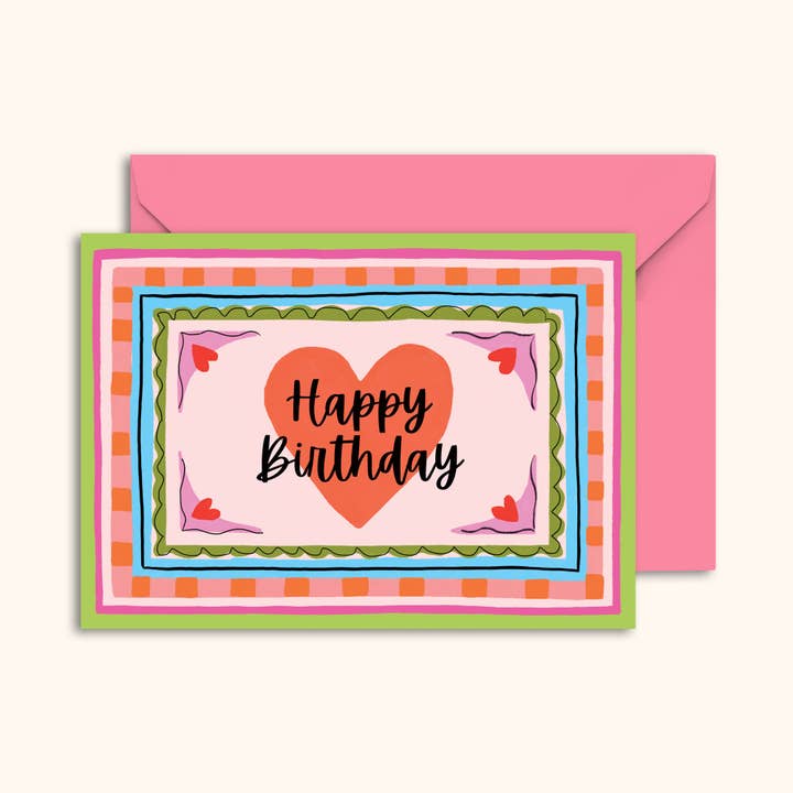 Heart Birthday Card | Colourful | Female Birthday Cards for wholesale by Natalie Lea Owen