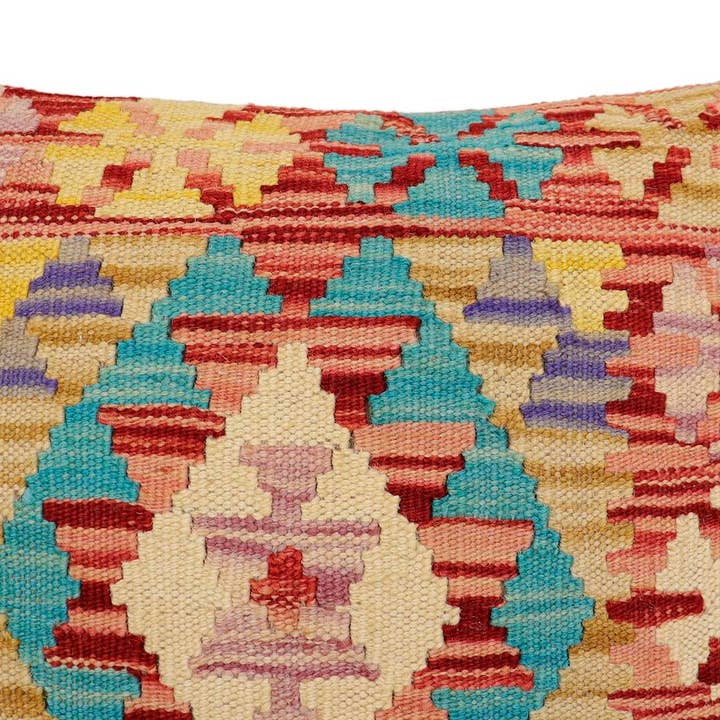 Rustic Dawn Turkish Hand-Woven Kilim Pillow - 18'' x 18'' for wholesale by Arshs Fine Rugs