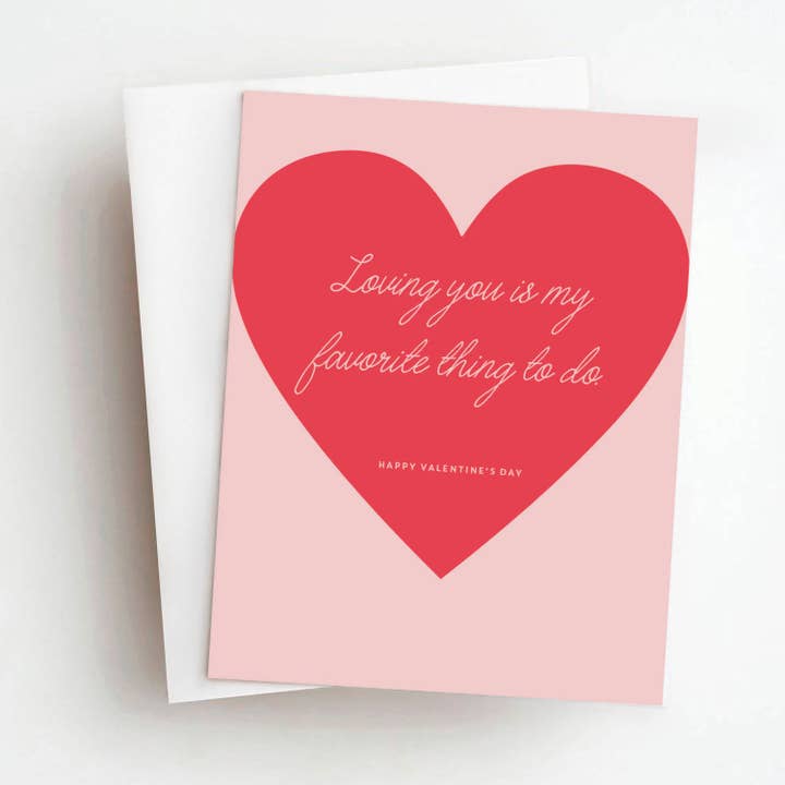 Favorite Thing To Do Valentine's Day Greeting Card for wholesale by Skel & Co