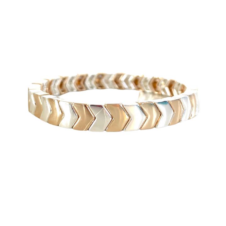 Chevron Tile Bracelet - Gold and Silver for wholesale by MODish Design Co