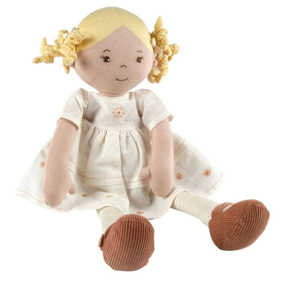 Tikiri Toys LLC - Wholesale Doll - Kids - Priscy Blonde Haired Doll in White Linen Dress/Display Box6