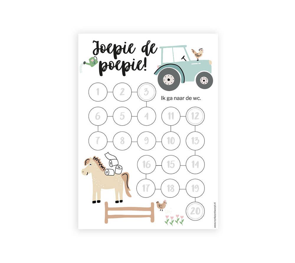 NynkeOntwerpt - Vente Calendrier - Enfant et bébé - Calendrier compte à rebours A4 | Ferme Propreté1