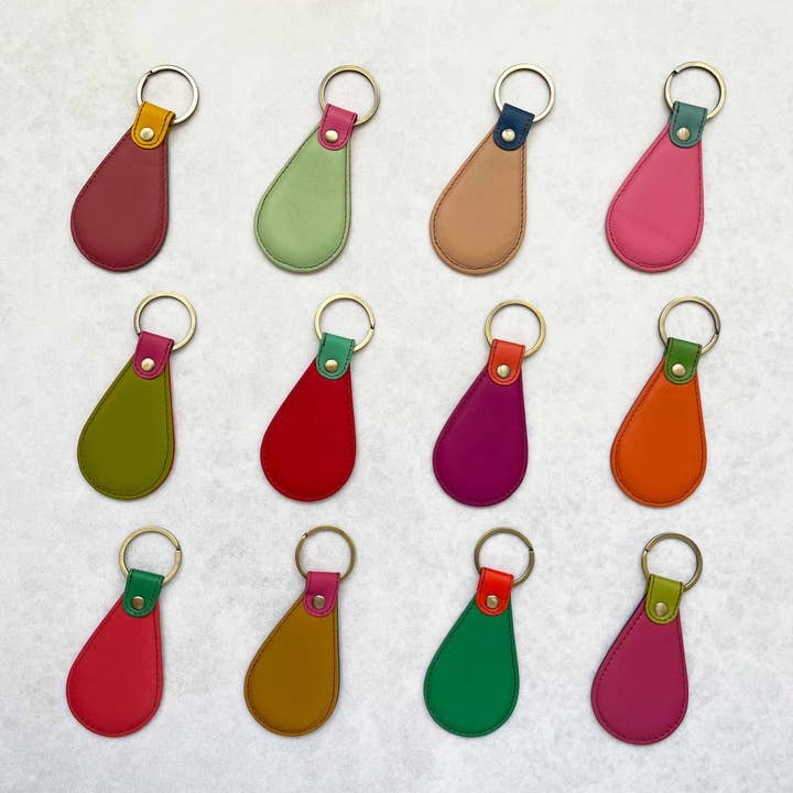 Recycled Leather Fob Keyring for wholesale by The Paper High Gift Company Limited